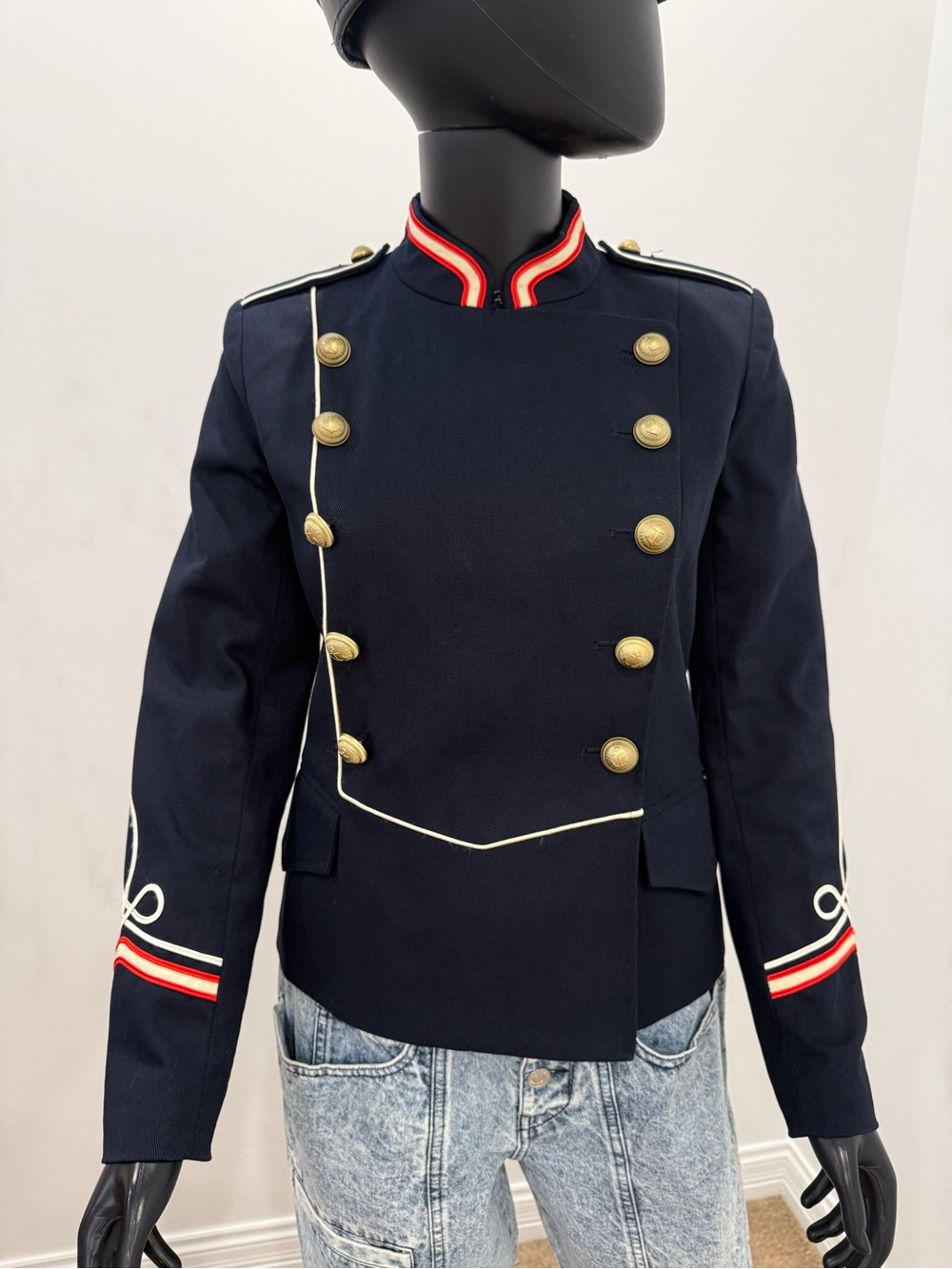 Isabel Marant Étoile Military Band Jacket Gold Buttons Navy FR 36 Never Worn